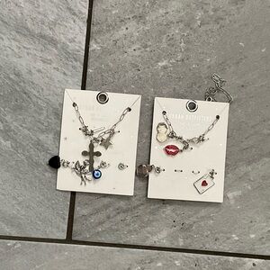 Urban Outfitters Silver add aCharm Necklace Set